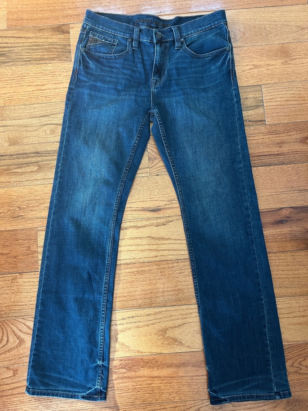 Men's Slim Straight Jeans in Dark Blue Wash